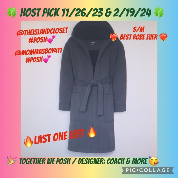 Coach Lounge robe S/M Dark Heather grey New 🔥 - Picture 1 of 5